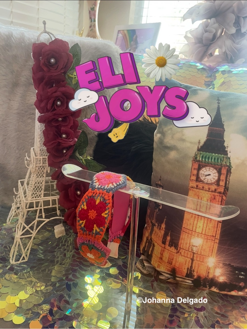 ELIJOYS Handmade Crochet Flower Headband - Multicolor